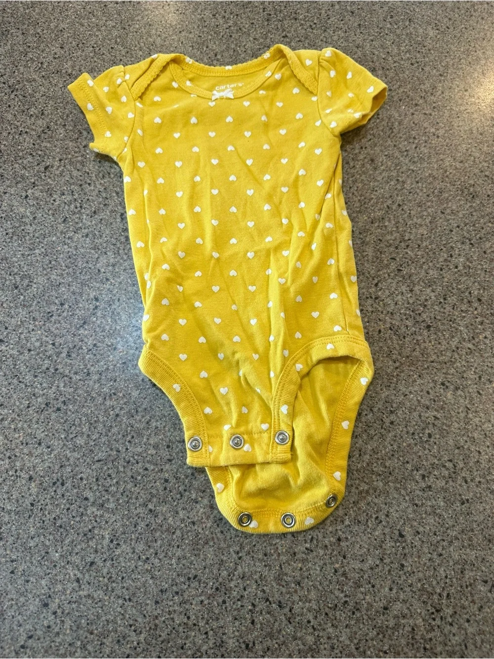 Carter's Yellow Heart-Print Baby Bodysuit